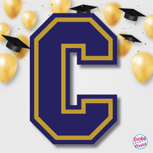 Load image into Gallery viewer, CONGRATS Varsity Graduation Banner -  Navy &amp; Gold