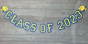 Large Graduation Banner | Navy & Gold or Any School Varsity Colors