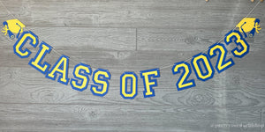 Large Graduation Banner | Black & Silver or Any School Varsity Colors