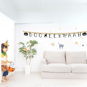 Boo Eek Aah Printable Banner, Halloween Confetti DIY Digital Download Banner - HC24A