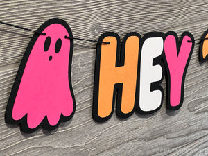 Hey Boo - Bright Halloween Banner