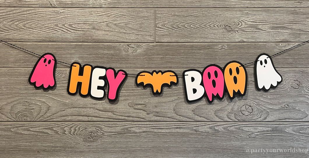 Hey Boo - Bright Halloween Banner