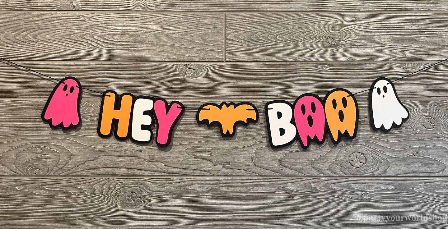 Hey Boo - Bright Halloween Banner