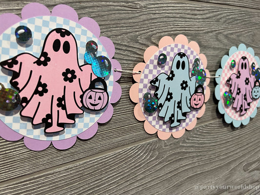 Pastel Ghostie Halloween Garland 2024