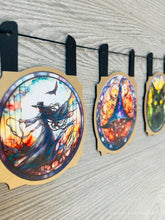 Load image into Gallery viewer, Stained Glass Witchy - Halloween Garland