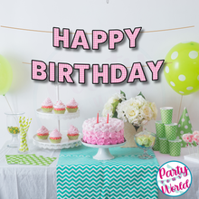 Load image into Gallery viewer, Happy Birthday Banner - Pink Gingham Pattern