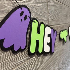 Hey Boo - Bright Halloween Banner