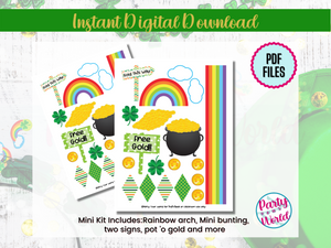 Printable Leprechaun Trap Kit (mini), St. Patrick's Day Kids' Craft, Orange and Green