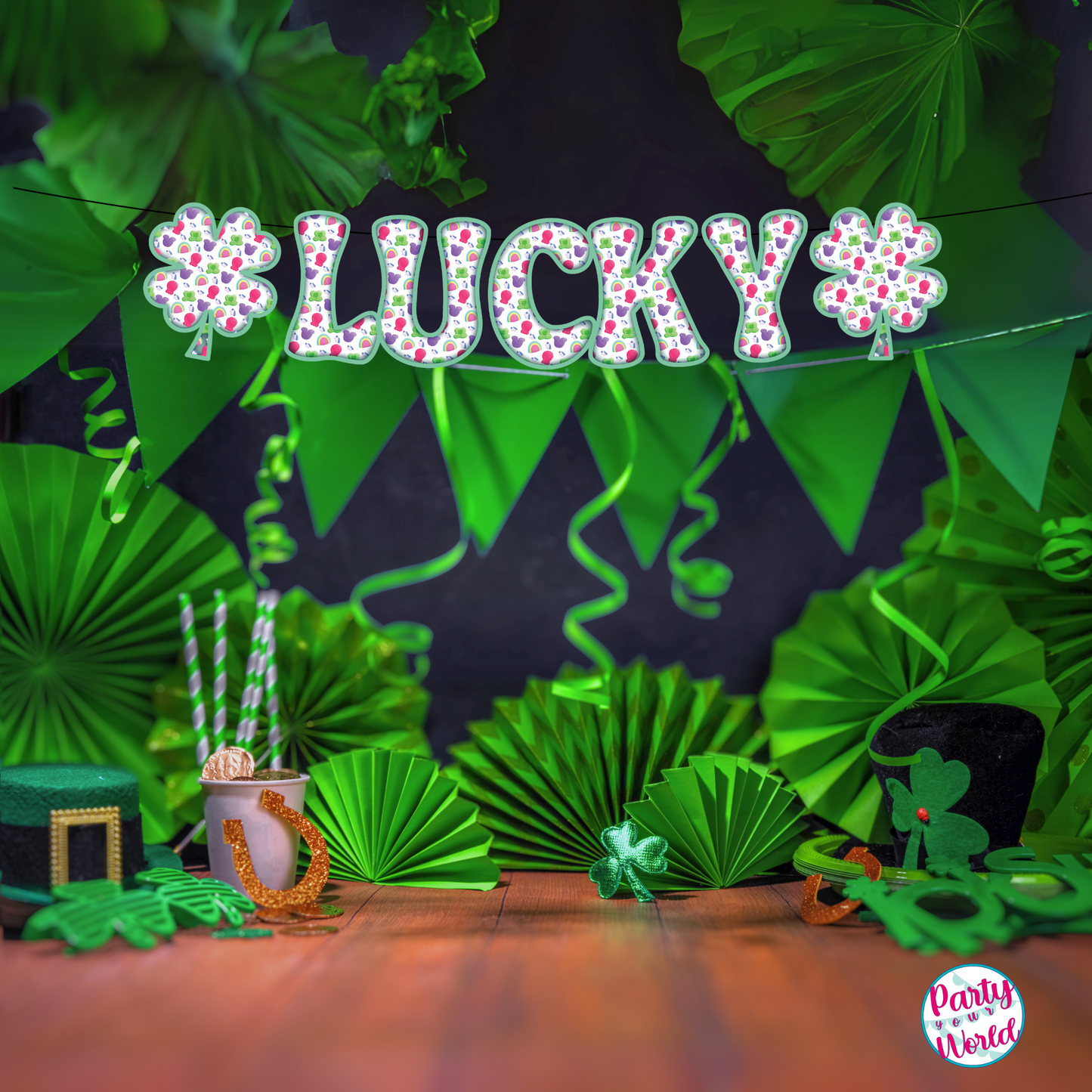 St. Patrick's Day "LUCKY" Banner - Printable Digital Download (PDF) SPLC25