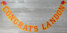 Load image into Gallery viewer, Medium 5&quot; Graduation Banner | Blue &amp; Yellow or Any School Varsity Colors