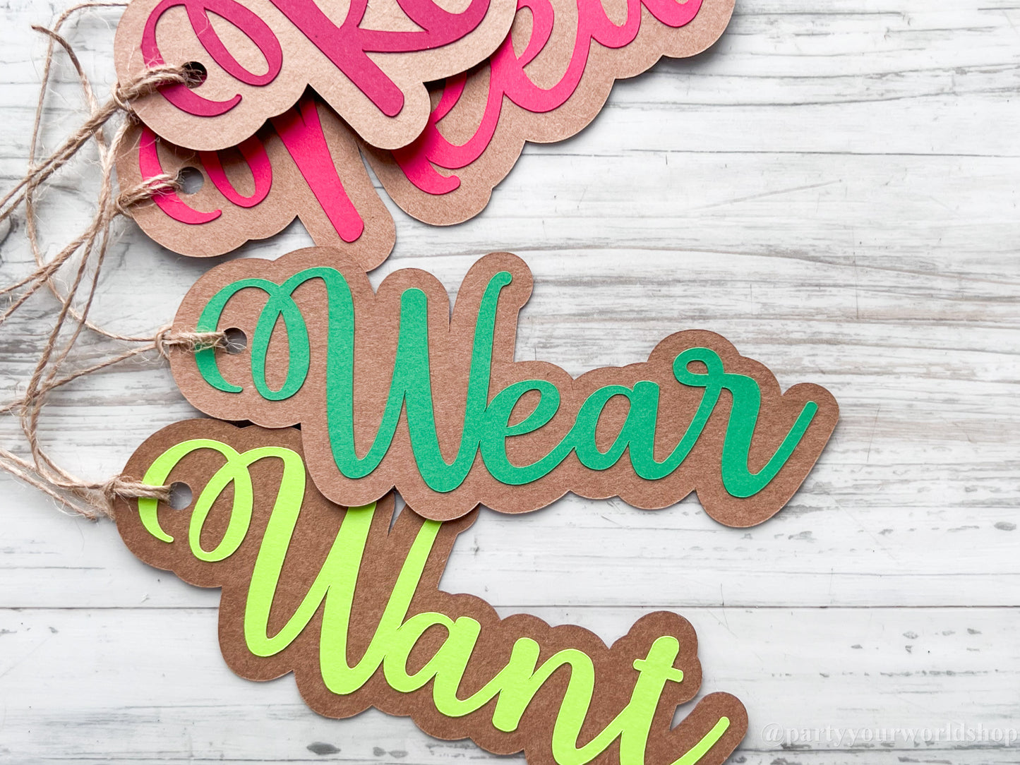 Need, Read, Want, Wear Gift Tags