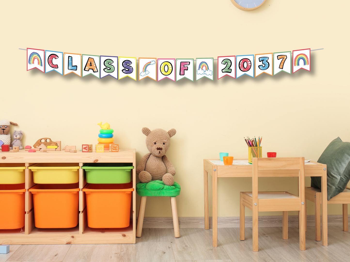DIY Printable Preschool Graduation Banner, Future class of 2037- DIGITAL DOWNLOAD