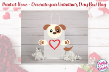 Load image into Gallery viewer, Printable Coloring Page Unicorn, Sloth, Puppy, and Otter Valentine&#39;s Day Mailbox/Bag Decorating Set