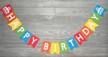 Load image into Gallery viewer, Classic Bunting Style Happy Birthday Banner