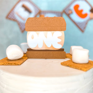 It's S'more Fun to be One Party Pack, High Chair banner, Photo Clips, Cake Topper and Confetti