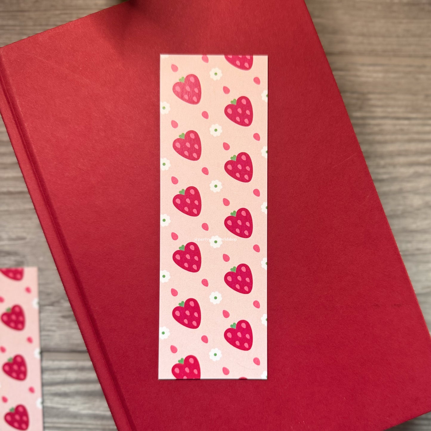 Heart Strawberry Summer Art Bookmark