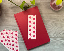 Load image into Gallery viewer, Heart Strawberry Bookmark – Pink Floral Fruit Design, Illustrated Bookmark for Sweet Reads &amp; Thoughtful Gifts