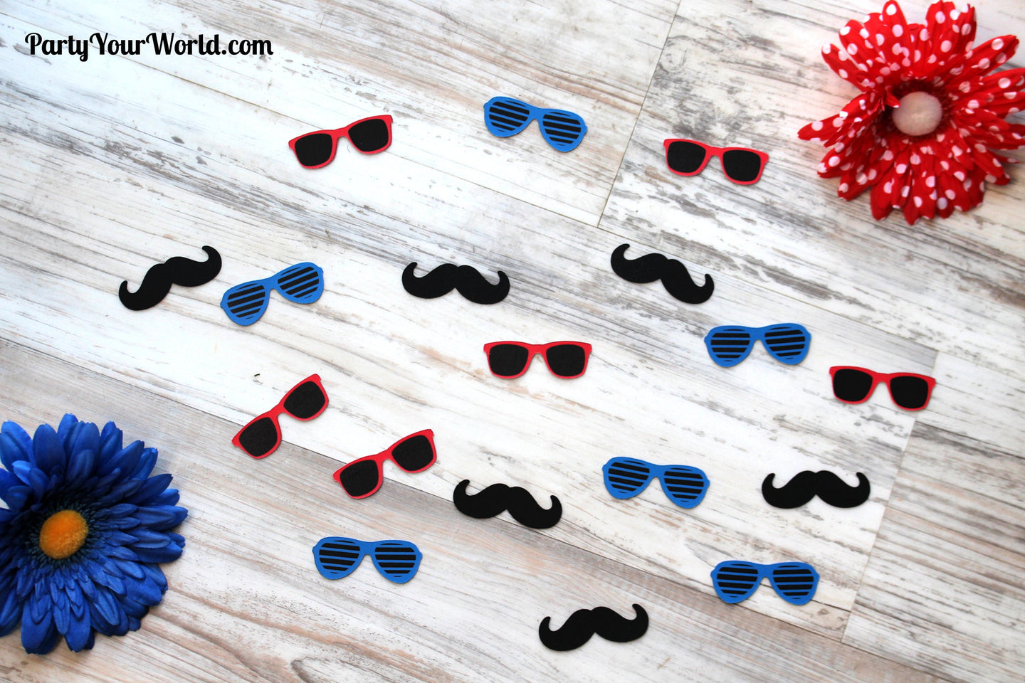 Sunglasses and Mustaches Confetti, Boy's First Birthday Table Decor, One Cool Dude Decorations