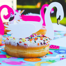 Load image into Gallery viewer, Pool Float Cupcake Toppers / Donut Toppers, Summer Pool Party Dessert Table Decor, Unicorn Float, Swan Float, Flamingo Float Decorations