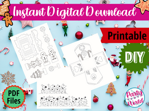 Printable Kids' Christmas Craft, 3D Coloring Page Gingerbread House