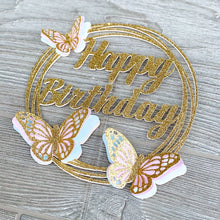 Load image into Gallery viewer, Butterfly Cake Topper, Butterfly Garden Birthday Cake Topper,
