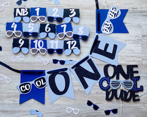 One Cool Dude High Chair Banner, Boy's First Birthday Party Decorations, Cake Smash Banner