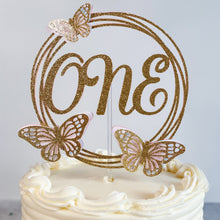 Load image into Gallery viewer, Butterfly Cake Topper, Butterfly Garden Birthday Cake Topper,