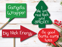 Load image into Gallery viewer, Naughty Christmas Photo Props, Printable Instant Download Christmas Decorations