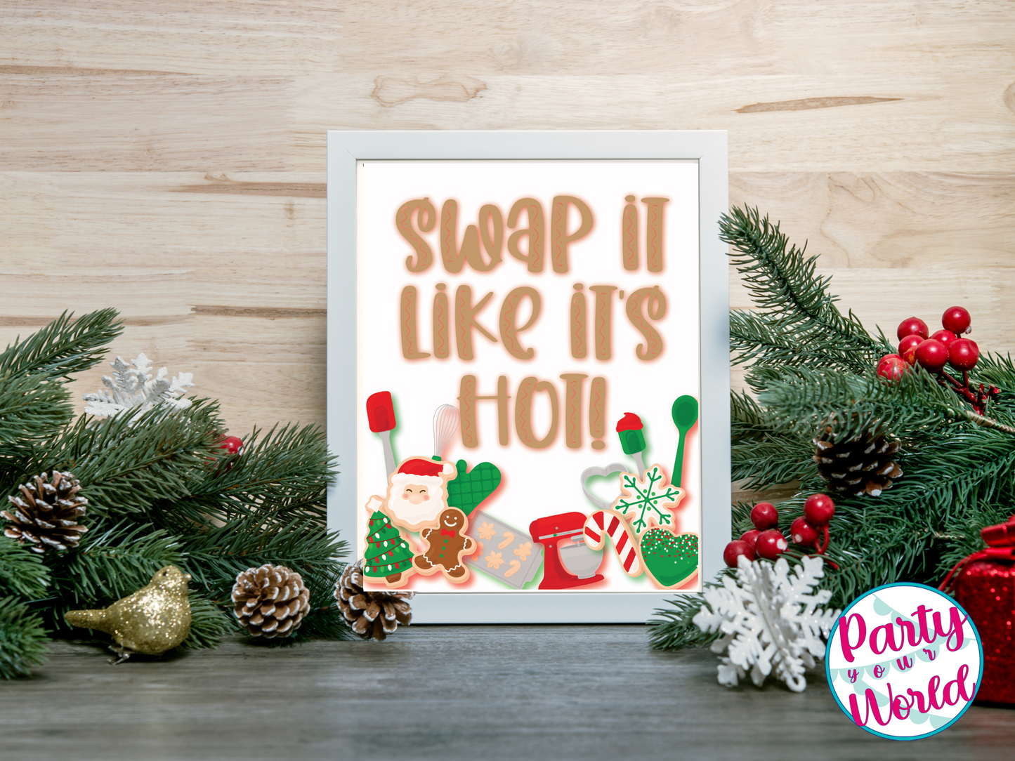 Digital Christmas Cookie Swap Decor Package