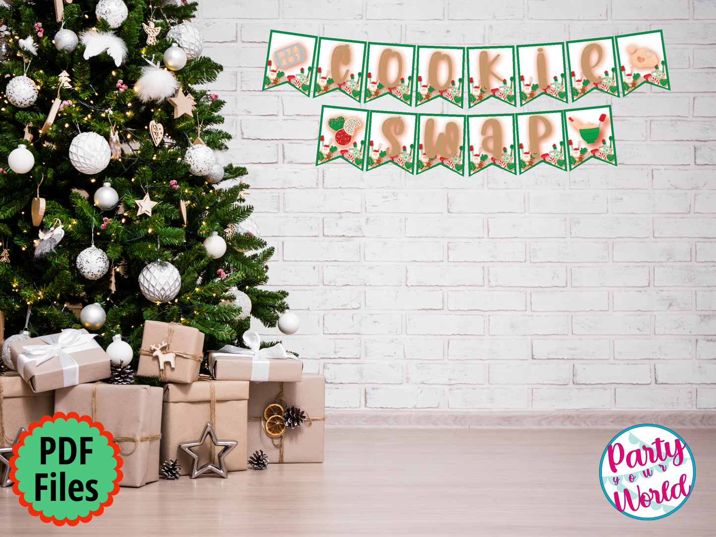 Digital Christmas Cookie Swap Decor Package