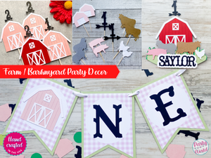 Pink Barnyard First Birthday Photo Clips, Barn Milestone Picture Banner, Farm 1st Birthday Party Decor, Barnyard Monthly Pic Display