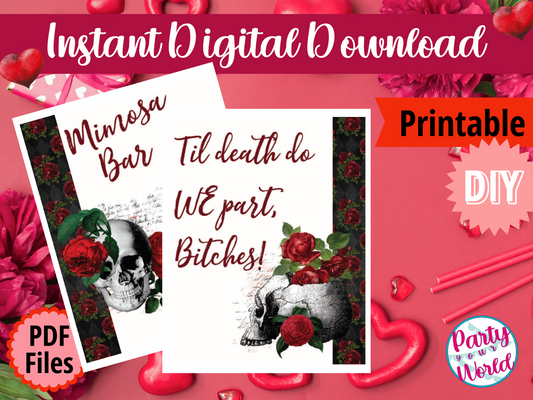 Galentine's Day Printable Sign, Instant Digital Download Valentine's Day Brunch Sign, Anti-Valentine's Day Party Decor - GD23