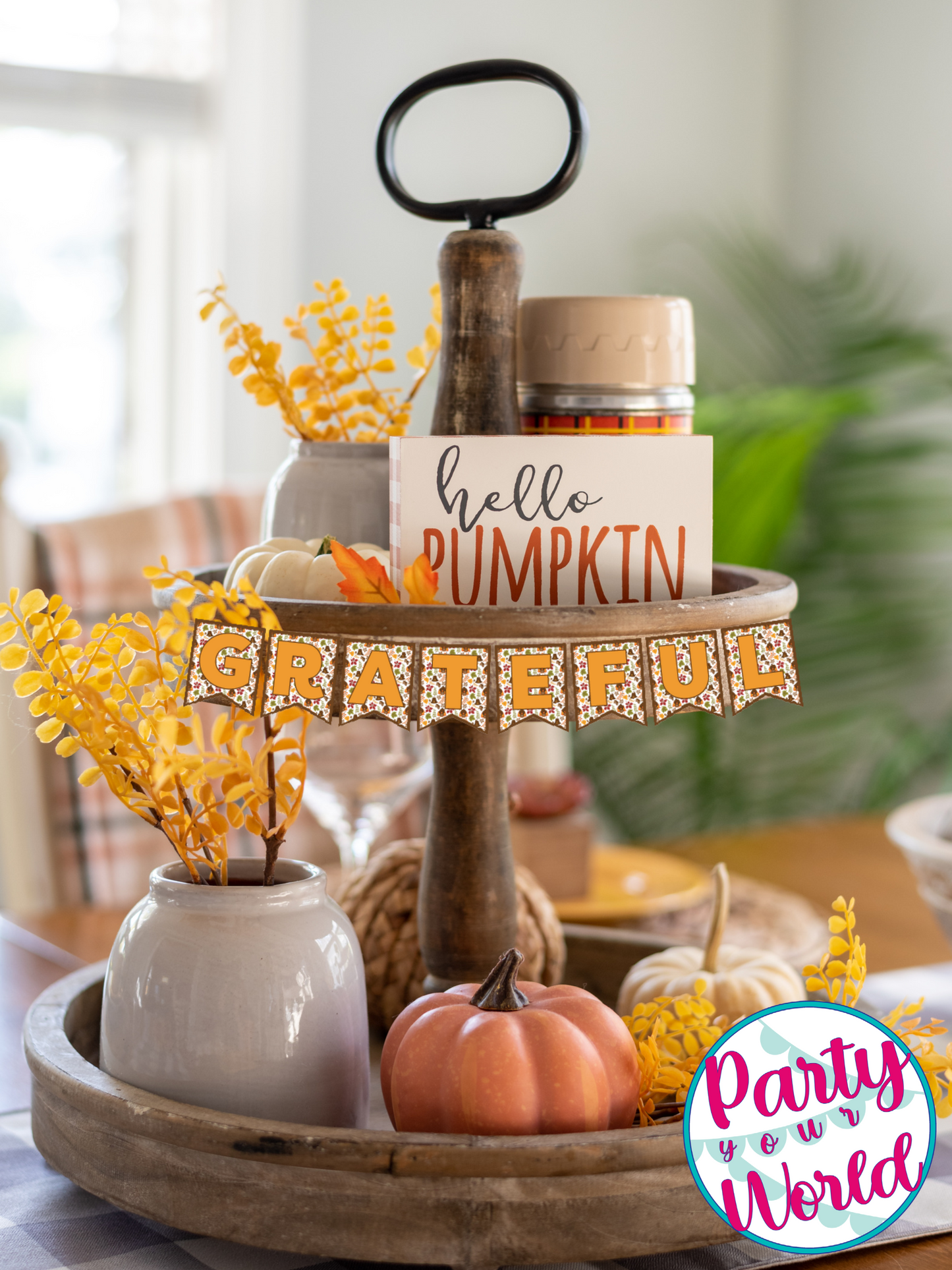 Mini Thanksgiving Digital Alphabet Banner , Printable Instant Download  Thanksgiving Decorations