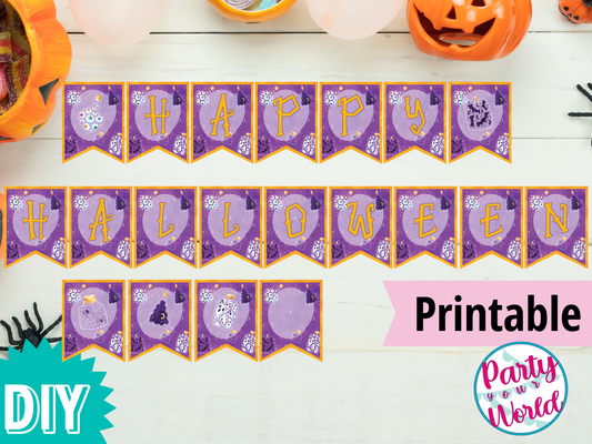Happy Halloween Spooky Potions Large Banner, Printable Instant Download Halloween Decorations