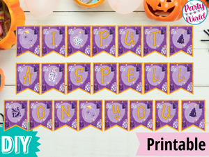 Spooky Halloween Potions Large Banner, "I Put a Spell on You" Printable Instant Download Halloween Decorations
