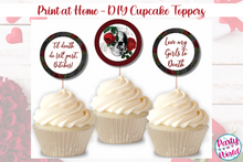 Load image into Gallery viewer, Galentine&#39;s Day Cupcake Toppers, DIY Instant Digital Download Valentine&#39;s Day Party Decor - GD23