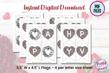 Load image into Gallery viewer, Printable Happy Valentine&#39;s Day Banner- DIGITAL DOWNLOAD