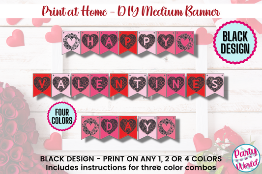 Printable Happy Valentine's Day Banner- DIGITAL DOWNLOAD