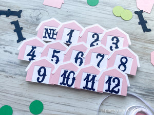 Barnyard First Birthday Photo Clips, Barn Milestone Picture Banner, Farm 1st Birthday Party Decor, Barnyard Monthly Pic Display