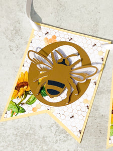 Sunflower Bee "ONE" High Chair Banner, Bee Themed First Birthday Banner, Sunflower 1st Birthday Decor