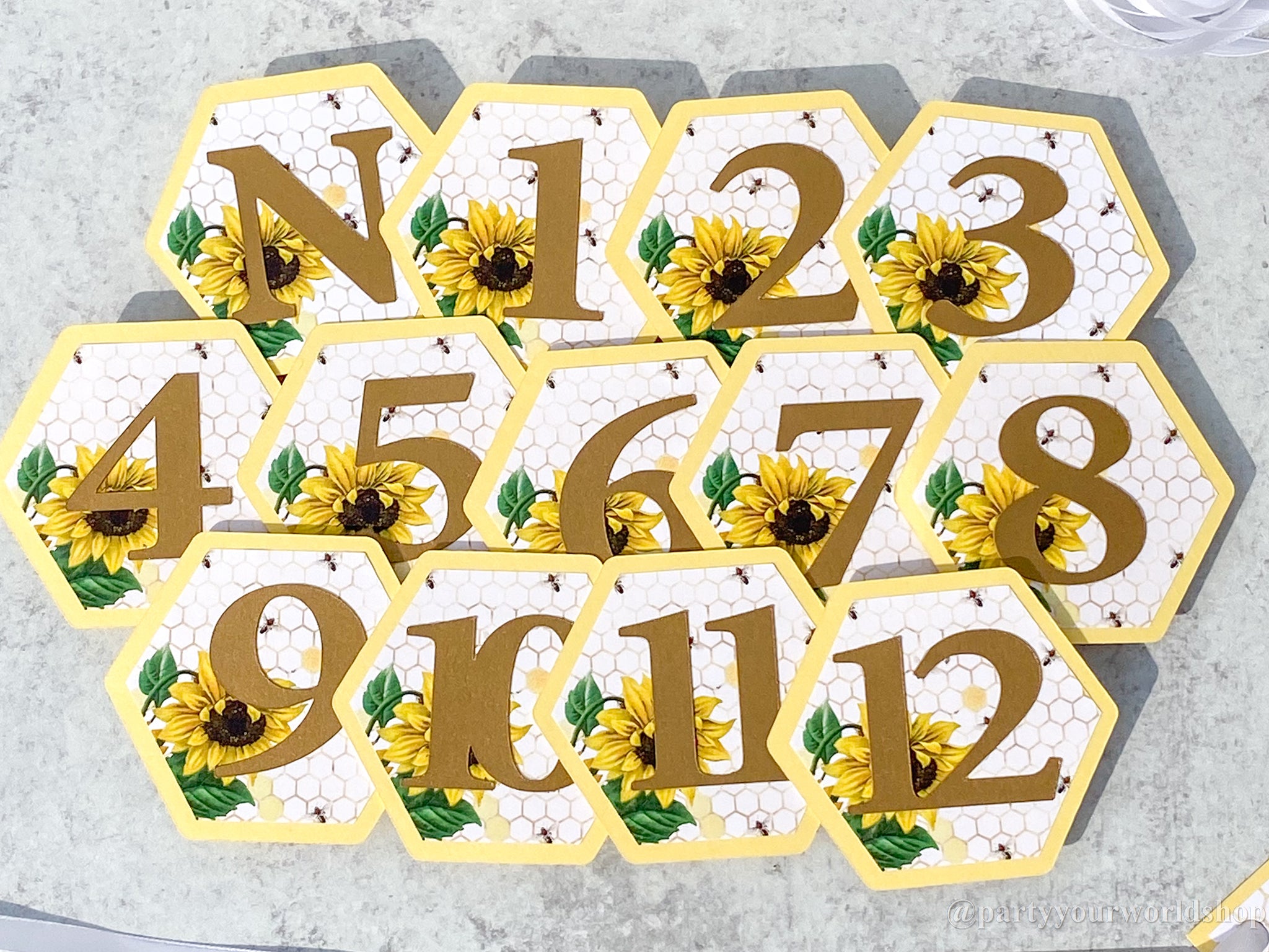 Sunflower Bee First Year Photo Clips, Bee Theme 1st Birthday Picture B –  Party Your World