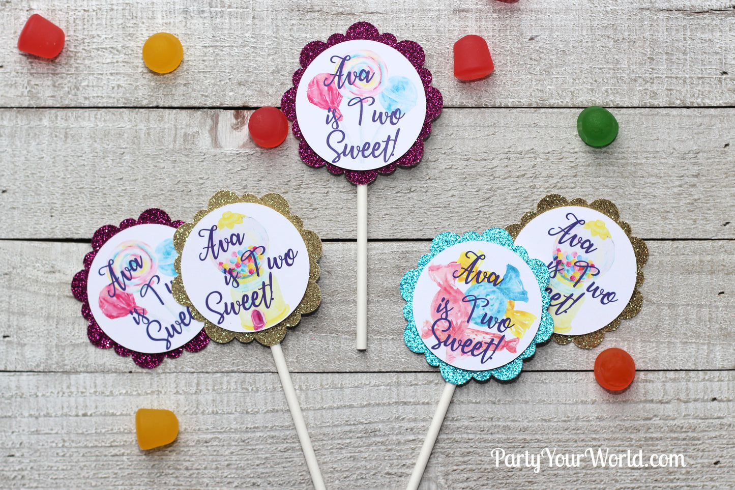 Custom Cupcake Toppers by Party Your World