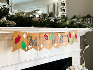DIY Christmas Banner Kit, Christmas Crafts for Adults, Make Your Own Holiday Decor, Virtual Party Craft Activity, Crafty Christmas Gift