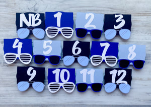 One Cool Dude First Birthday Photo Clips, 12 Month Picture Banner
