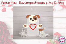 Load image into Gallery viewer, Printable Puppy Valentine&#39;s Day Mailbox/Bag Decorating Set