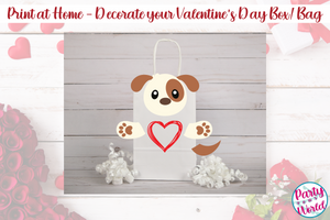 Printable Puppy Valentine's Day Mailbox/Bag Decorating Set