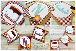 S'mores ONE Banner, Kawaii S"mores High Chair Banner, S'mores/Campfire 1st Birthday Party Decor