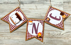 S'mores ONE Banner, Kawaii S"mores High Chair Banner, S'mores/Campfire 1st Birthday Party Decor