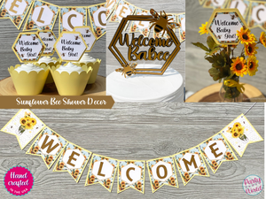 Sunflower Bee "ONE" Cake Topper, Bee Themed First Birthday Cake Topper, Bee 1st Birthday Decor